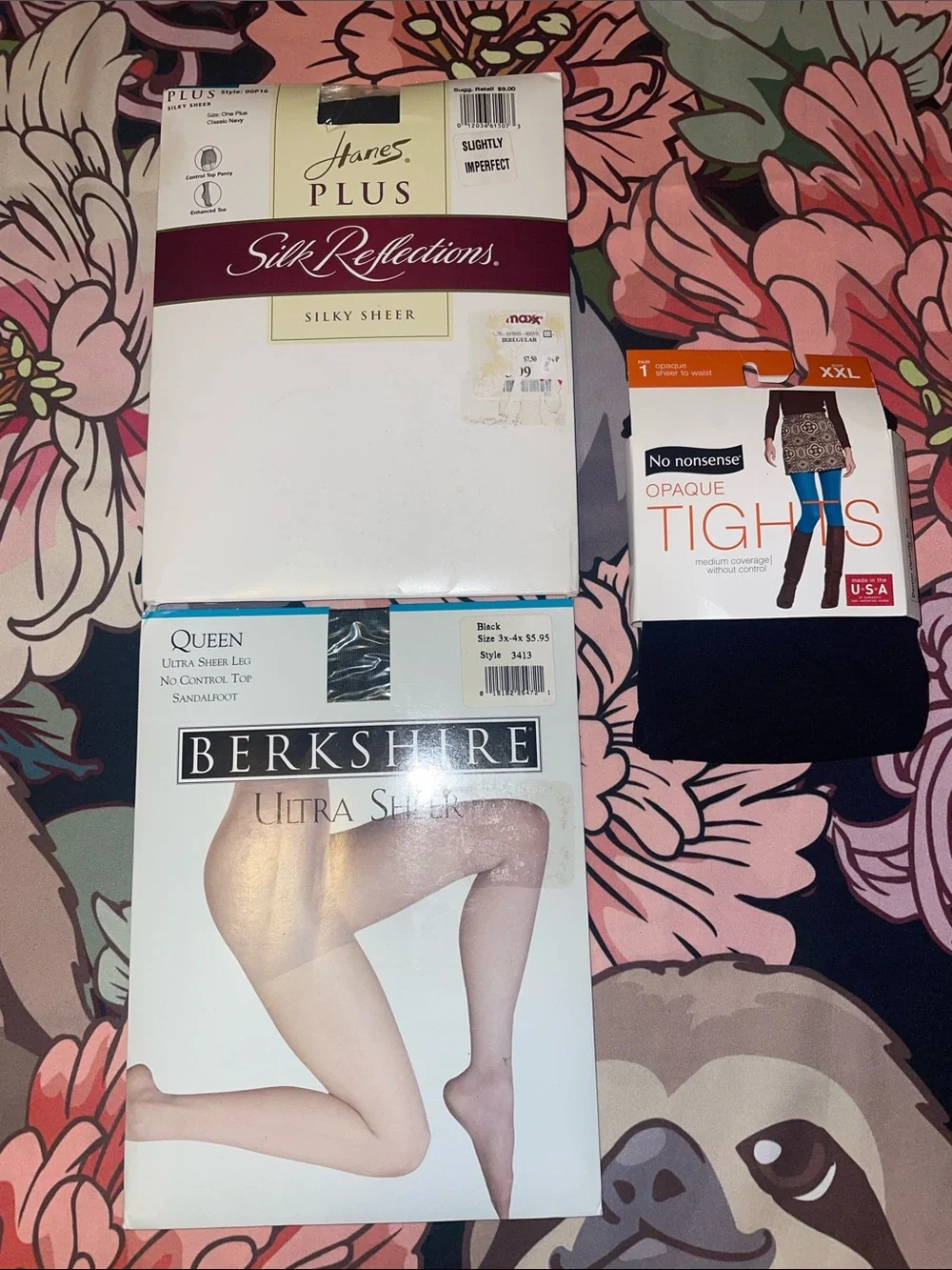 3 pairs of plus size stockings & tights (1X-4X )(new)